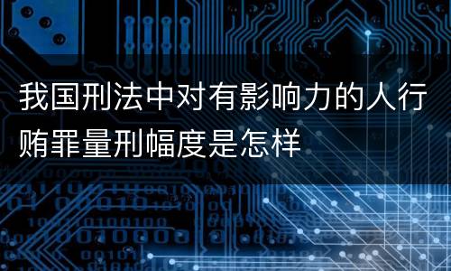 我国刑法中对有影响力的人行贿罪量刑幅度是怎样