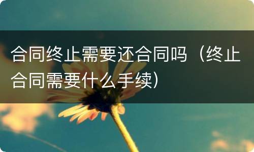 合同终止需要还合同吗（终止合同需要什么手续）