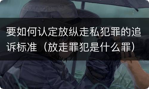 要如何认定放纵走私犯罪的追诉标准（放走罪犯是什么罪）