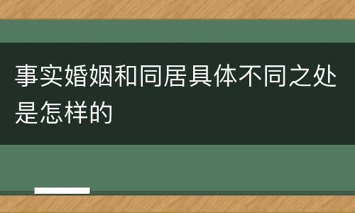 事实婚姻和同居具体不同之处是怎样的