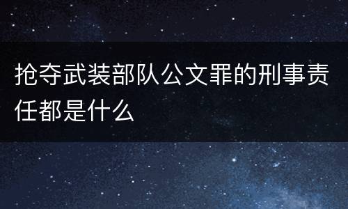 抢夺武装部队公文罪的刑事责任都是什么