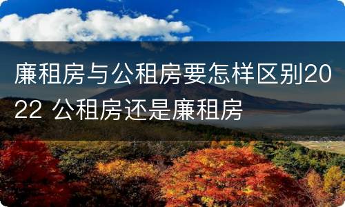 廉租房与公租房要怎样区别2022 公租房还是廉租房