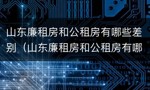 山东廉租房和公租房有哪些差别（山东廉租房和公租房有哪些差别呢）