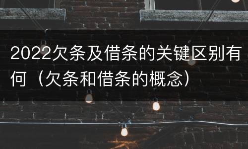 2022欠条及借条的关键区别有何（欠条和借条的概念）