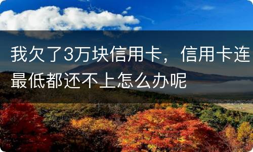 我欠了3万块信用卡，信用卡连最低都还不上怎么办呢