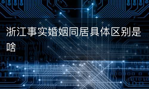浙江事实婚姻同居具体区别是啥