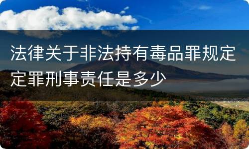 法律关于非法持有毒品罪规定定罪刑事责任是多少