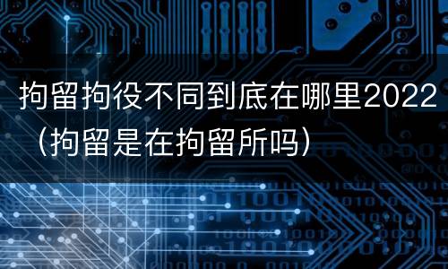 拘留拘役不同到底在哪里2022（拘留是在拘留所吗）