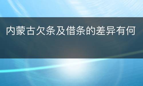 内蒙古欠条及借条的差异有何