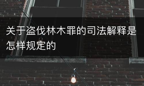 关于盗伐林木罪的司法解释是怎样规定的