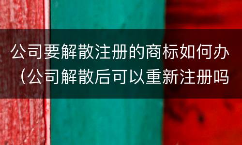 公司要解散注册的商标如何办（公司解散后可以重新注册吗?）