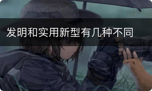 发明和实用新型有几种不同