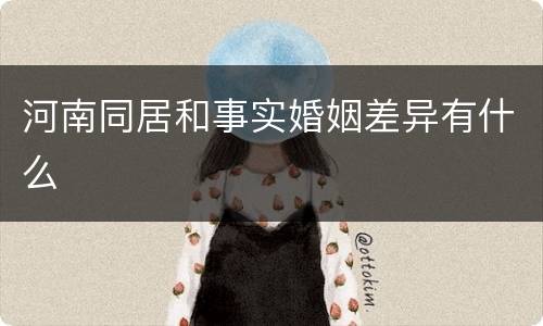 河南同居和事实婚姻差异有什么
