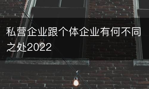 私营企业跟个体企业有何不同之处2022