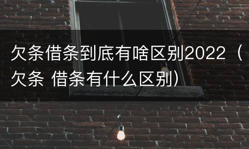欠条借条到底有啥区别2022（欠条 借条有什么区别）