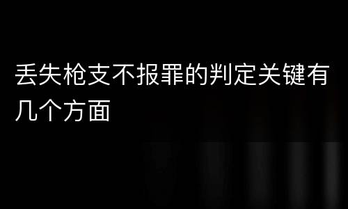 丢失枪支不报罪的判定关键有几个方面
