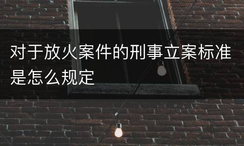 对于放火案件的刑事立案标准是怎么规定