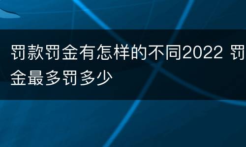 罚款罚金有怎样的不同2022 罚金最多罚多少