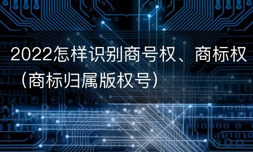 2022怎样识别商号权、商标权（商标归属版权号）