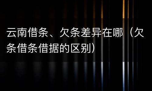 云南借条、欠条差异在哪（欠条借条借据的区别）