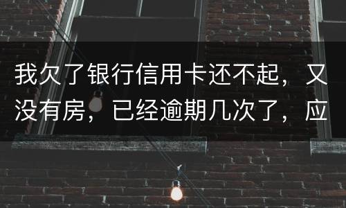 我欠了银行信用卡还不起,又没有房,已经逾期几次了,应该怎么处理
