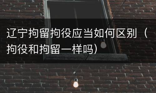 辽宁拘留拘役应当如何区别（拘役和拘留一样吗）