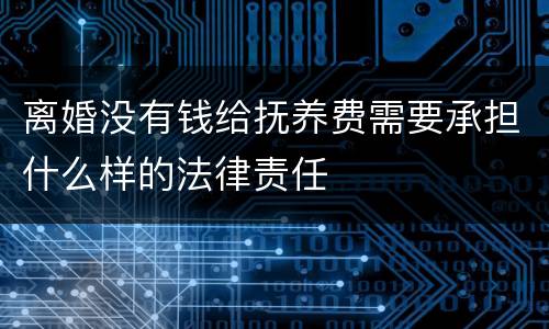 离婚没有钱给抚养费需要承担什么样的法律责任