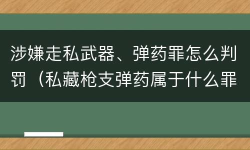 涉嫌走私武器、弹药罪怎么判罚（私藏枪支弹药属于什么罪）