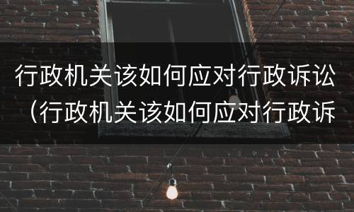 行政机关该如何应对行政诉讼（行政机关该如何应对行政诉讼案件）
