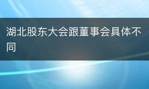 湖北股东大会跟董事会具体不同