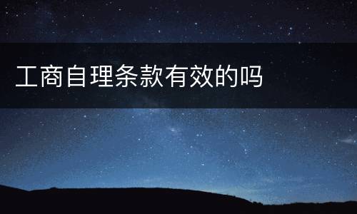 工商自理条款有效的吗