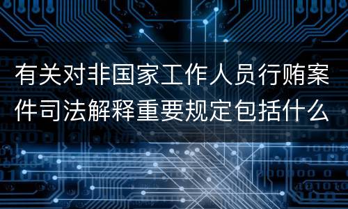 有关对非国家工作人员行贿案件司法解释重要规定包括什么