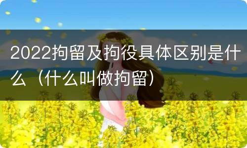 2022拘留及拘役具体区别是什么（什么叫做拘留）