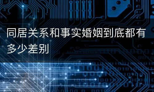 同居关系和事实婚姻到底都有多少差别
