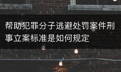 帮助犯罪分子逃避处罚案件刑事立案标准是如何规定