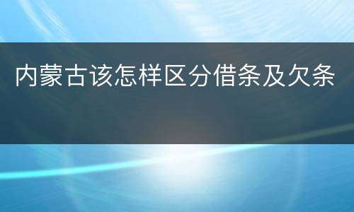 内蒙古该怎样区分借条及欠条