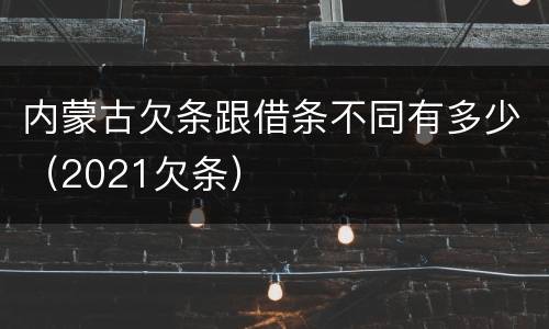 内蒙古欠条跟借条不同有多少（2021欠条）