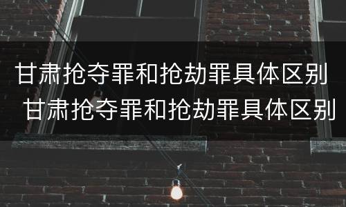 甘肃抢夺罪和抢劫罪具体区别 甘肃抢夺罪和抢劫罪具体区别在哪