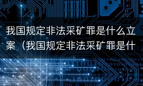 我国规定非法采矿罪是什么立案（我国规定非法采矿罪是什么立案标准）