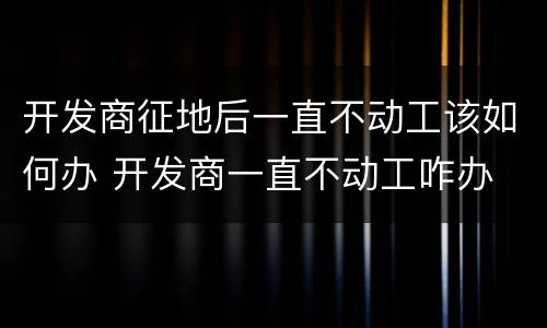 开发商征地后一直不动工该如何办 开发商一直不动工咋办