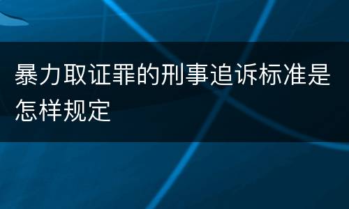 暴力取证罪的刑事追诉标准是怎样规定