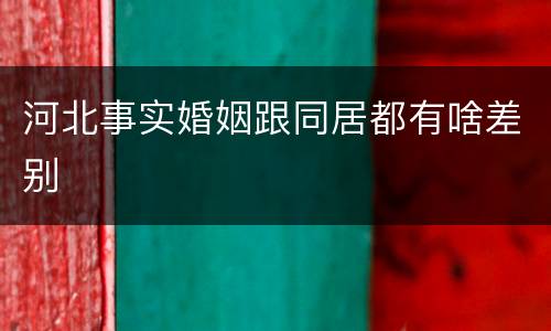 河北事实婚姻跟同居都有啥差别