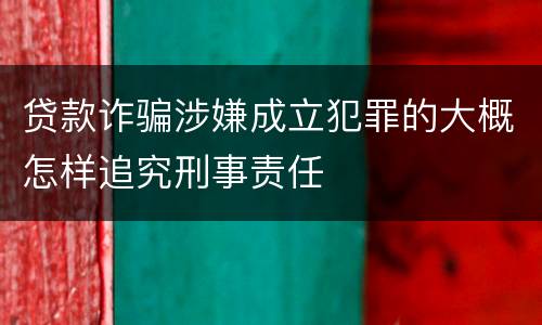 贷款诈骗涉嫌成立犯罪的大概怎样追究刑事责任