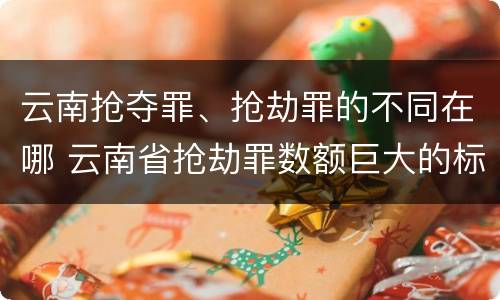 云南抢夺罪、抢劫罪的不同在哪 云南省抢劫罪数额巨大的标准
