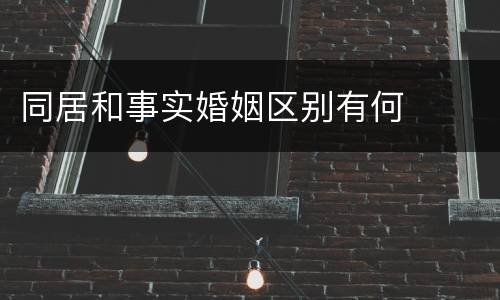 同居和事实婚姻区别有何