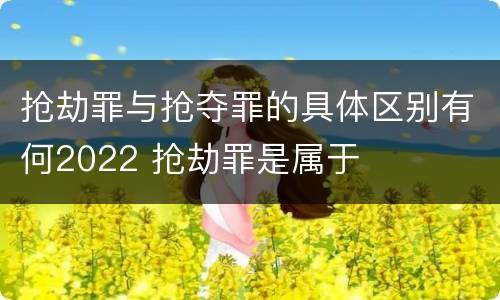 抢劫罪与抢夺罪的具体区别有何2022 抢劫罪是属于