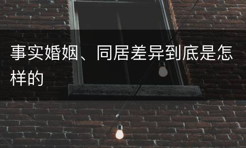 事实婚姻、同居差异到底是怎样的