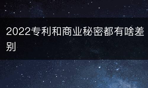 2022专利和商业秘密都有啥差别