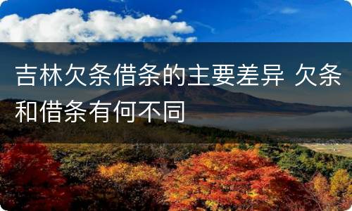 吉林欠条借条的主要差异 欠条和借条有何不同