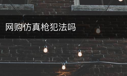 网购仿真枪犯法吗